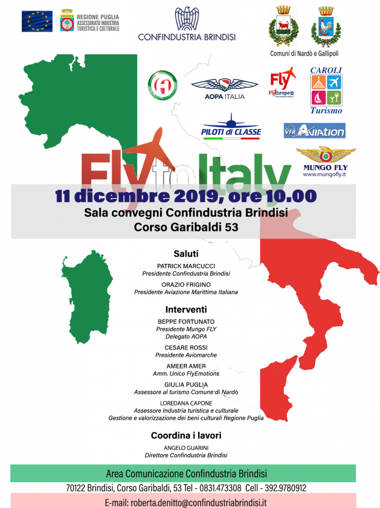 Mungo Fly confindustia brindisi aviazione marittima 